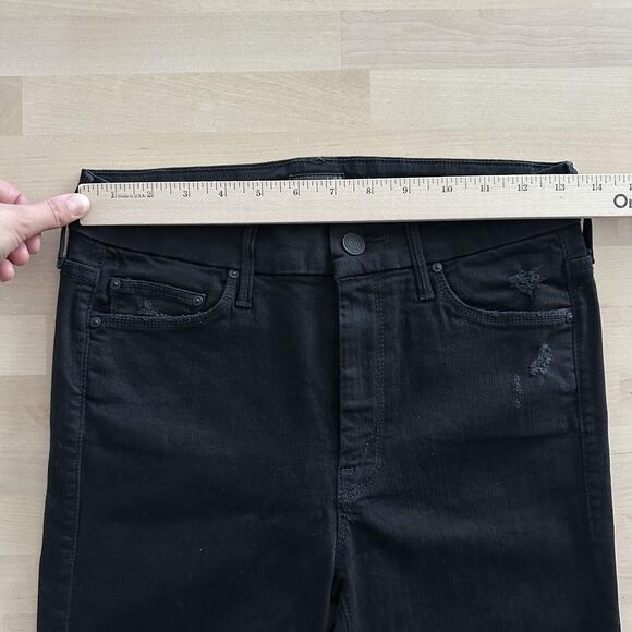 Mother Jeans Womens 27 Black The Looker Ankle Fray Distressed Raw Hem - Picture 11 of 13